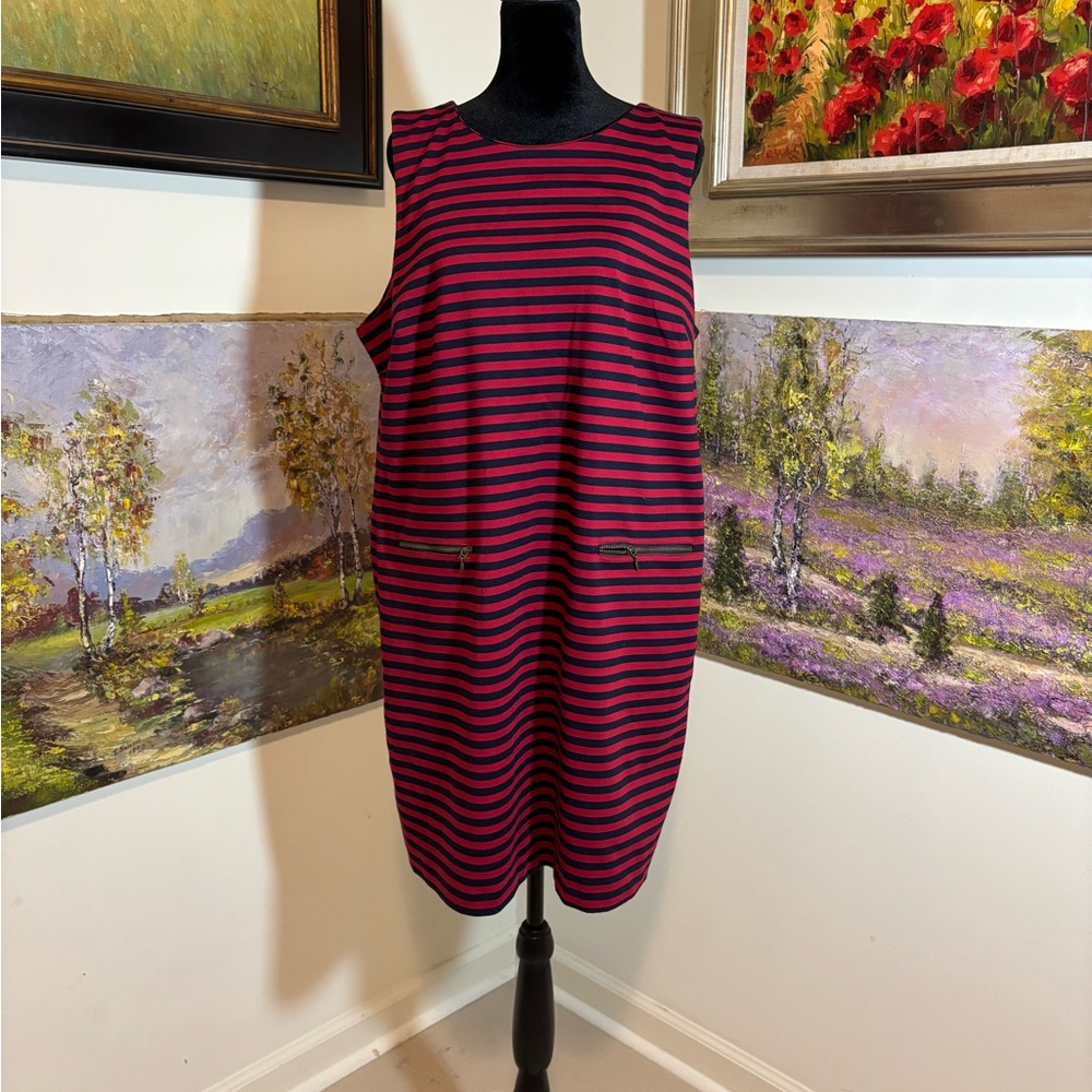 Tommy Hilfiger Red and Navy Striped Top
